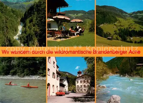 AK / Ansichtskarte Kramsach Brandenberger Ache Mariatal mit neuer Bruecke und Jausenstation Stegerstall Kramsach