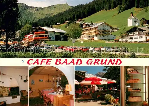 AK / Ansichtskarte Baad_Mittelberg_Kleinwalsertal Cafe Baad Grund Gaststube Terrasse Kuchentheke Baad_Mittelberg