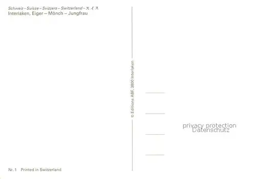AK / Ansichtskarte Interlaken_BE Fliegeraufnahme mit Eiger Moench und Jungfrau Interlaken_BE