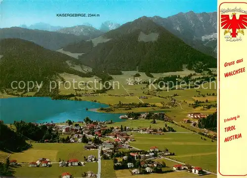 AK / Ansichtskarte Walchsee_Tirol Fliegeraufnahme mit Kaisergebirge  Walchsee Tirol