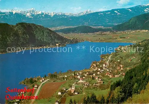 AK / Ansichtskarte Sattendorf Fliegeraufnahme mit Ossiacher See und Julische Alpen Sattendorf