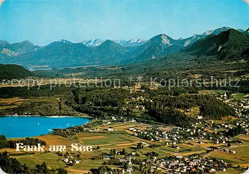 AK / Ansichtskarte Faak_am_See_Finkenstein Fliegeraufnahme mit Oberaichwald und Latschach Faak_am_See_Finkenstein