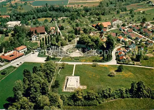 AK / Ansichtskarte Augst Augusta Raurica Tempel Schoenbuehl Theatr Curia Roemerhaus und Museum Fliegeraufnahme Augst