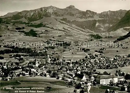 AK / Ansichtskarte Appenzell_IR Fliegeraufnahme mit Kamor und Hoher Kasten Appenzell IR