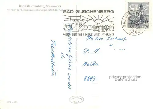 AK / Ansichtskarte Bad_Gleichenberg Kurheim der PVA der Angestellten Details Bad_Gleichenberg