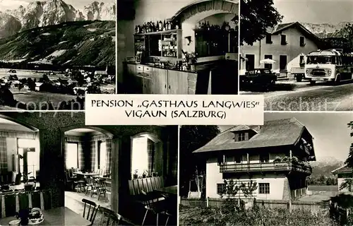 AK / Ansichtskarte Vigaun_Bad Pension Gasthaus Langwies Gastraeume Vigaun_Bad