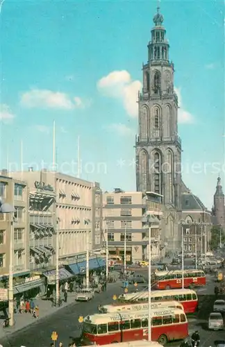 AK / Ansichtskarte Groningen Grote markt met Martinitoren Groningen