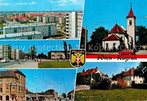 AK / Ansichtskarte Wien Neues Wohnviertel Wagramerstr neue Schule Pfarrkirche St Georg Freihof Siedlung Wien