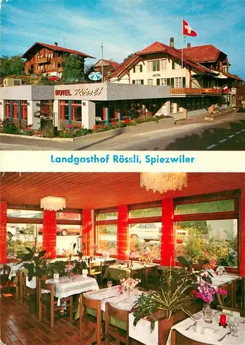 AK / Ansichtskarte Spiezwiler Hotel Roessli Gastraum Spiezwiler