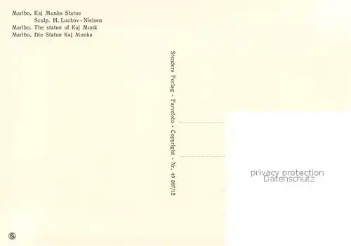 AK / Ansichtskarte Maribo Kaj Munks Statue Maribo