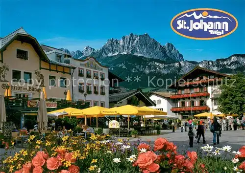 AK / Ansichtskarte St_Johann_Tirol Hauptplatz mit Wildem Kaiser St_Johann_Tirol