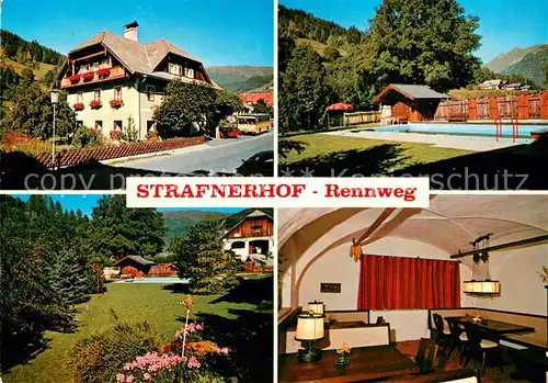 AK / Ansichtskarte Rennweg_Katschberg Strafnerhof Gaststube Pool Garten Rennweg Katschberg