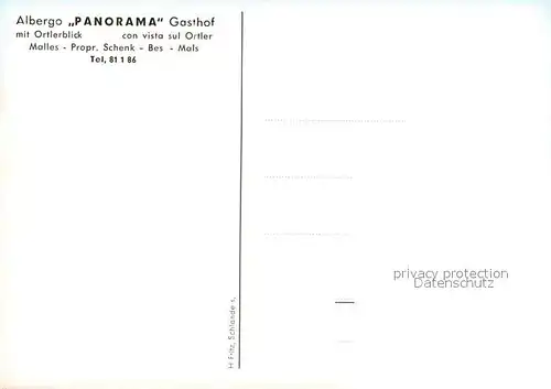AK / Ansichtskarte Malles Albergo Panorama Malles