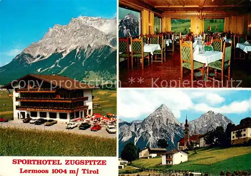 AK / Ansichtskarte Lermoos_Tirol Sporthotel Zugspitze Gaststube Panorama Lermoos Tirol