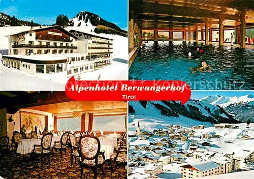 AK / Ansichtskarte Berwang_Tirol Alpenhotel Berwangerhof Gastraum Hallenbad Panorama Berwang Tirol