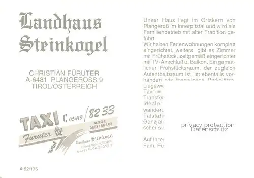 AK / Ansichtskarte Plangeross Landhaus Steinkogel Plangeross