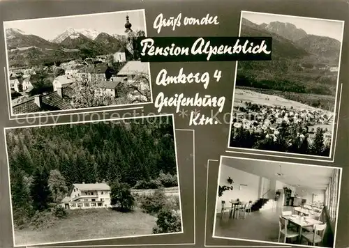 AK / Ansichtskarte Greifenburg Pension Alpenblick Panorama Gastraum Greifenburg