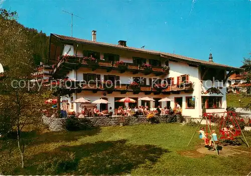 AK / Ansichtskarte Oberau_Wildschoenau_Tirol Gasthof Pension Wildschoenauer Hof Terrasse Schaukel Oberau_Wildschoenau_Tirol