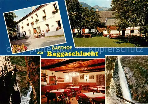 AK / Ansichtskarte Flattach Gasthof Raggaschlucht Garten Gaststube Wasserfall Flattach