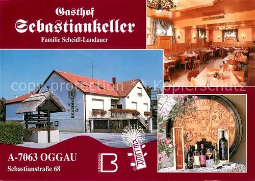 AK / Ansichtskarte Oggau_Neusiedler_See Gasthof Sebastiankeller Gaststube Fassbild Oggau_Neusiedler_See