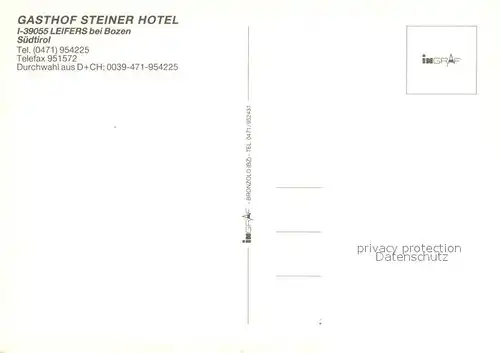 AK / Ansichtskarte Leifers_Laives_Suedtirol Gasthof Steiner Hotel Leifers_Laives_Suedtirol