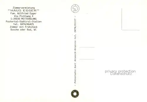 AK / Ansichtskarte Mitterolang_Pustertal Haus Egger Mitterolang_Pustertal