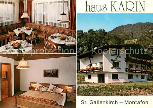 AK / Ansichtskarte St_Gallenkirch_Vorarlberg Haus Karin Gaststube Zimmer St_Gallenkirch_Vorarlberg