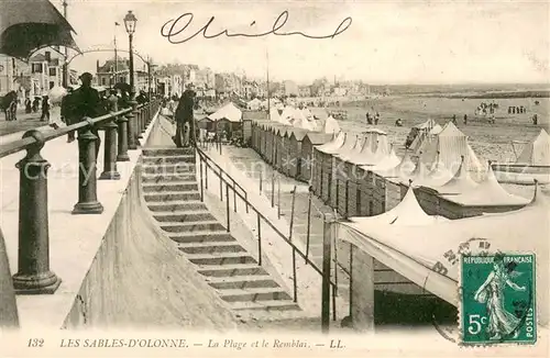 AK / Ansichtskarte Les_Sables d_Olonne La plage et le remblai Les_Sables d_Olonne