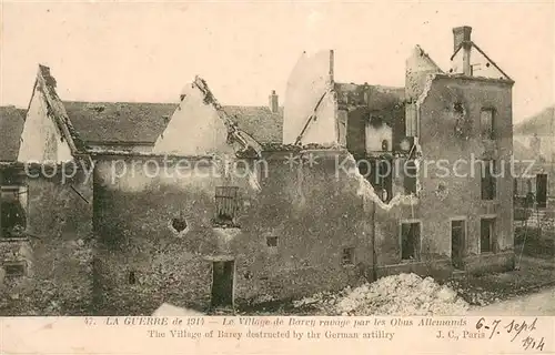 AK / Ansichtskarte Barcy Village ravage par les Obus Allemands Ruines Grande Guerre Truemmer 1. Weltkrieg Barcy