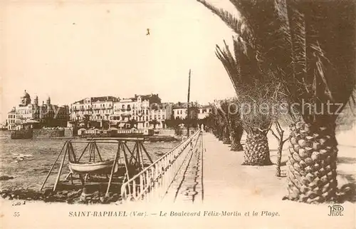 AK / Ansichtskarte Saint Raphael_Var Boulevard Felix Martin et la plage Saint Raphael Var