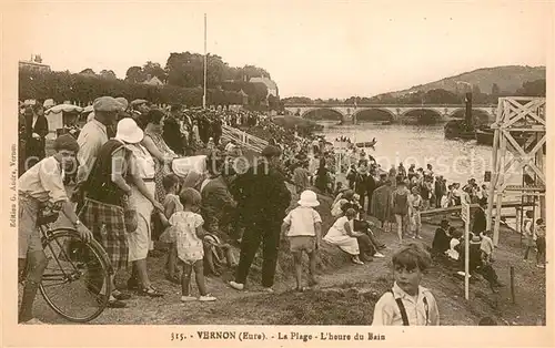 AK / Ansichtskarte Vernon_Eure La plage a l heure du bain Vernon Eure