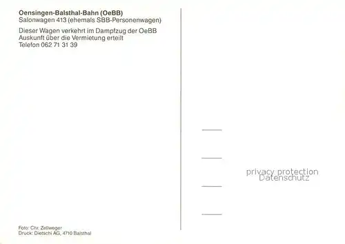AK / Ansichtskarte Balsthal Dampfzug Chluser Schn?gg zwischen Oensingen und Balsthal Balsthal