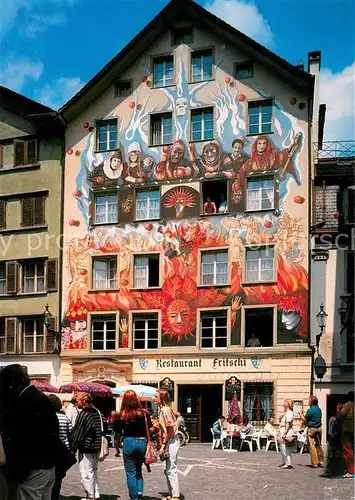 AK / Ansichtskarte Luzern_LU Bemaltes Haus in der Altstadt Luzern_LU