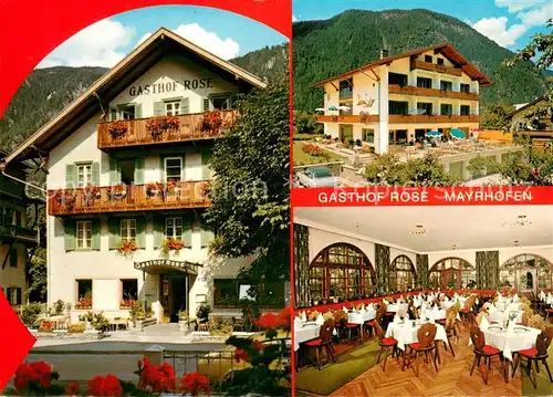 AK / Ansichtskarte Mayrhofen_Zillertal Gasthof Rose Terrasse Speisesaal Mayrhofen_Zillertal