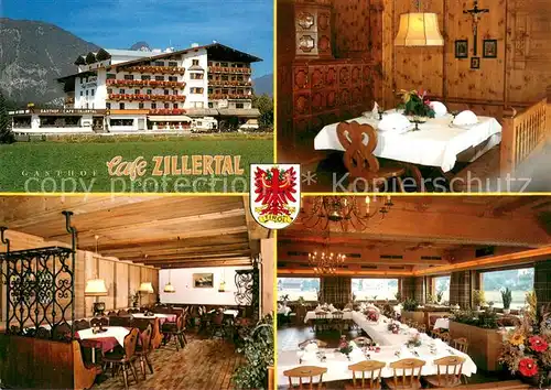 AK / Ansichtskarte Strass_Tirol Gasthof Cafe Zillertal Gastraeume Strass Tirol