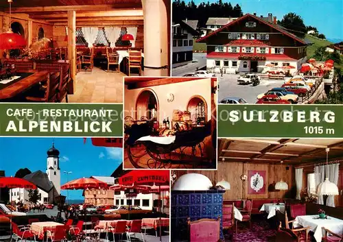 AK / Ansichtskarte Sulzberg_Vorarlberg Cafe Restaurant Alpenblick Gastraeume Terrasse Sulzberg Vorarlberg