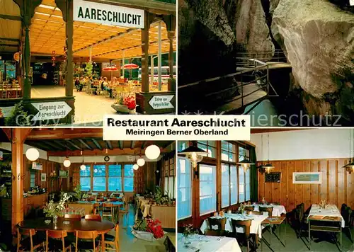 AK / Ansichtskarte Meiringen_BE Restaurant Aareschlucht Restaurant Stuebli Terrasse Meiringen BE