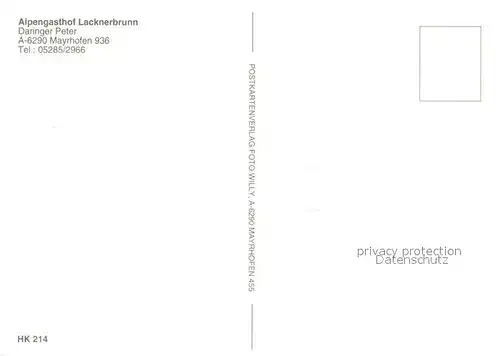 AK / Ansichtskarte Mayrhofen_Zillertal Alpengasthof Lacknerbrunn Mayrhofen_Zillertal