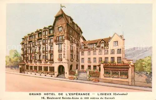 AK / Ansichtskarte Lisieux Grand Hotel de l Esperance Kuenstlerkarte Lisieux