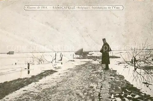 AK / Ansichtskarte Ramscapelle Inondations de l Yser Grande Guerre 1914 Ramscapelle