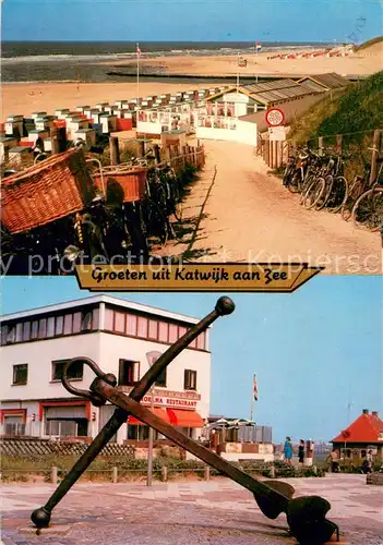 AK / Ansichtskarte Katwijk_aan_Zee Strandpartie Restaurant Katwijk_aan_Zee