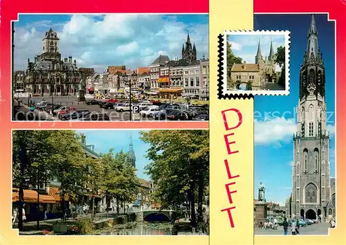 AK / Ansichtskarte Delft Stadtplatz Kanal Bruecke Dom Delft