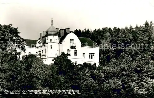 AK / Ansichtskarte Seebenstein Kindererholungsheim der Krankenfuersorgeanstalt der Stadt Wien Seebenstein