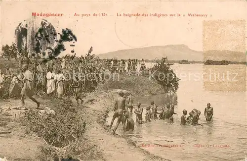AK / Ansichtskarte Madagascar Au pays de l Or Baignade des indigenes sur la Mahavavy Madagascar