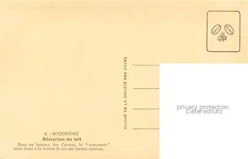 AK / Ansichtskarte Roquefort_Landes Reception du lait Roquefort_Landes