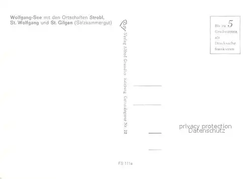 AK / Ansichtskarte Wolfgangsee mit Strobl St Wolfgang und St Gilgen Wolfgangsee