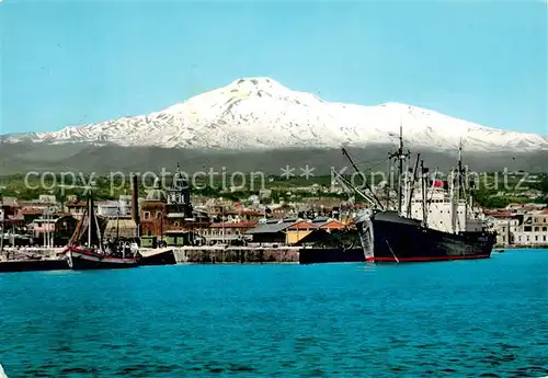 AK / Ansichtskarte Catania Il Porto e l Etna Catania