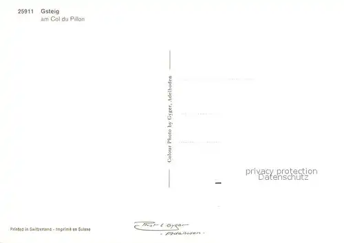 AK / Ansichtskarte Gsteig Panorama mit Col du Pillon Gsteig