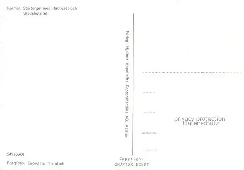 AK / Ansichtskarte Kalmar Stortorget med Radhuset och Stadshotellet Kalmar