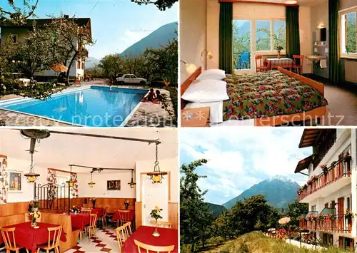 AK / Ansichtskarte Gratsch_Meran Sonnengarten Heim Gaststube Pool Zimmer Gratsch Meran